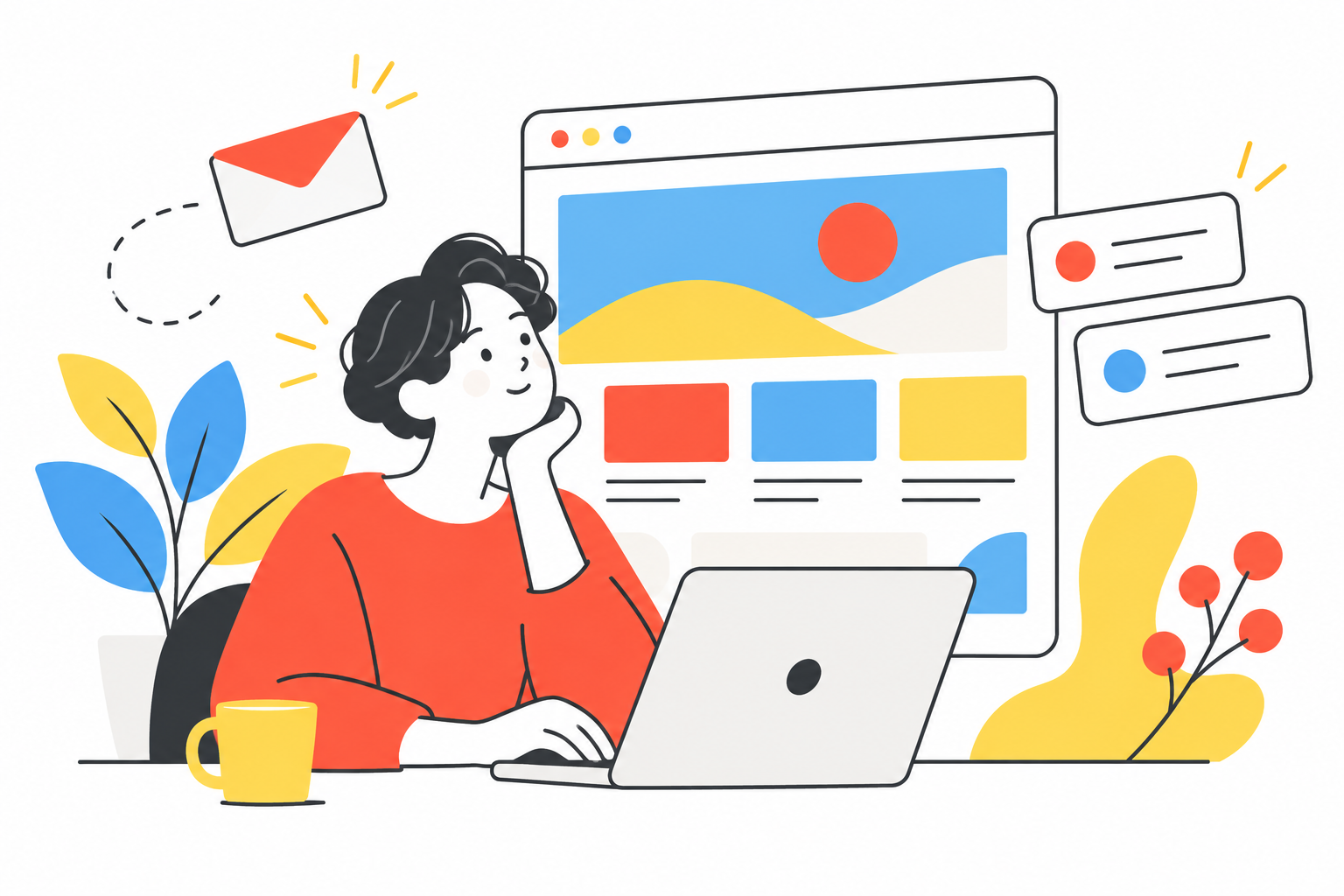 Web制作や日々の作業を軽やかに進めるイラスト